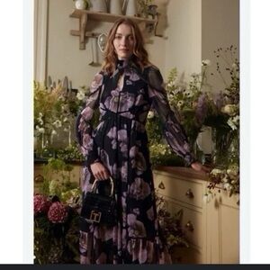 Ted Baker London Black and Purple Floral Dress